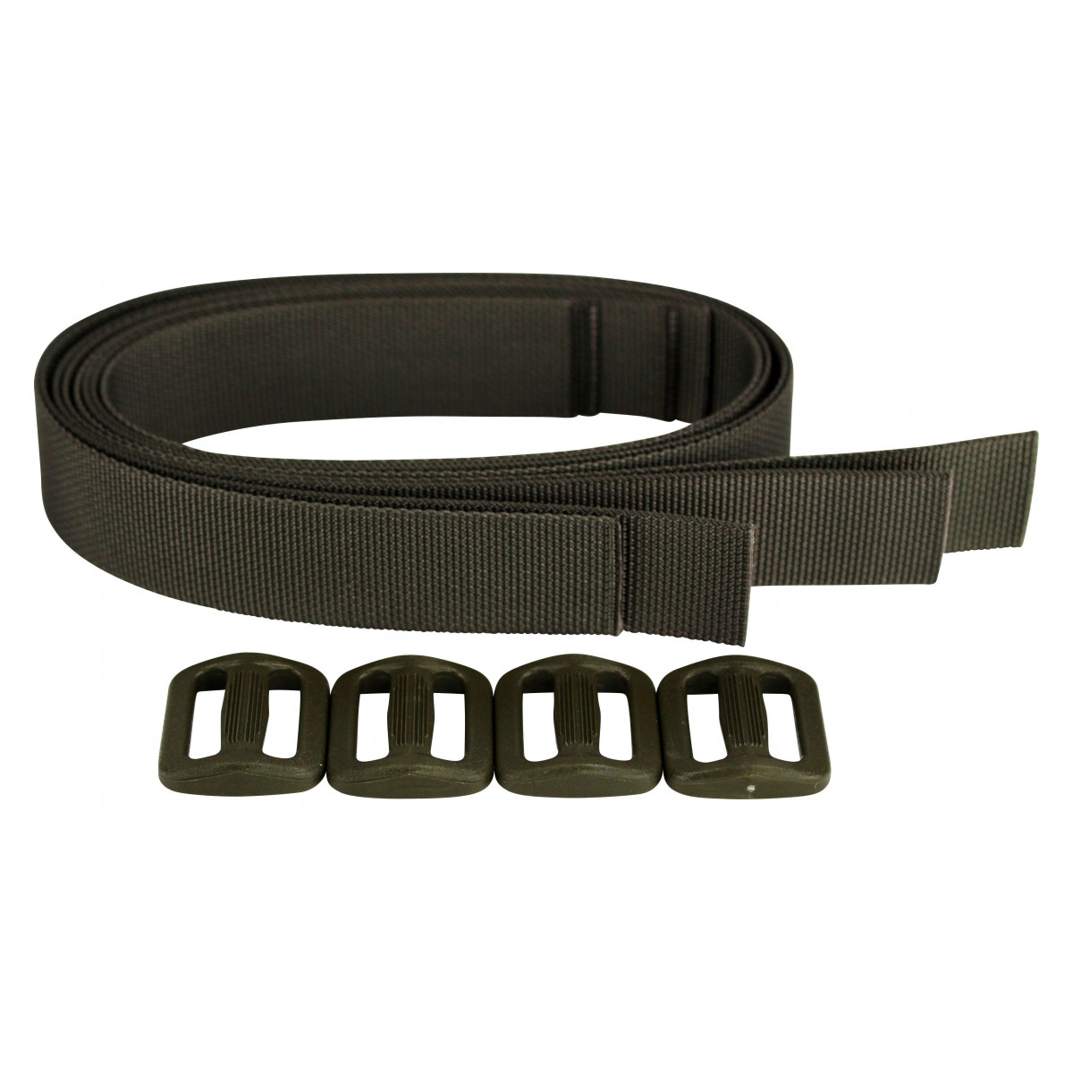Vier Gurtbänder mit Dreistseck als Verbinder für Harness und Belt